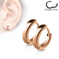Surgical Steel Hinged Huggie Dome Hoop Earrings
