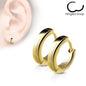 Surgical Steel Hinged Huggie Dome Hoop Earrings