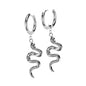 Surgical Steel Hoop Earrings with Snake Dangle