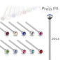 Surgical Steel Nostril Fishtail with 2mm Bezel Set CZ