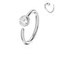 Surgical Steel Annealed Single Gem End Nostril Ring