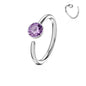 Surgical Steel Annealed Single Gem End Nostril Ring