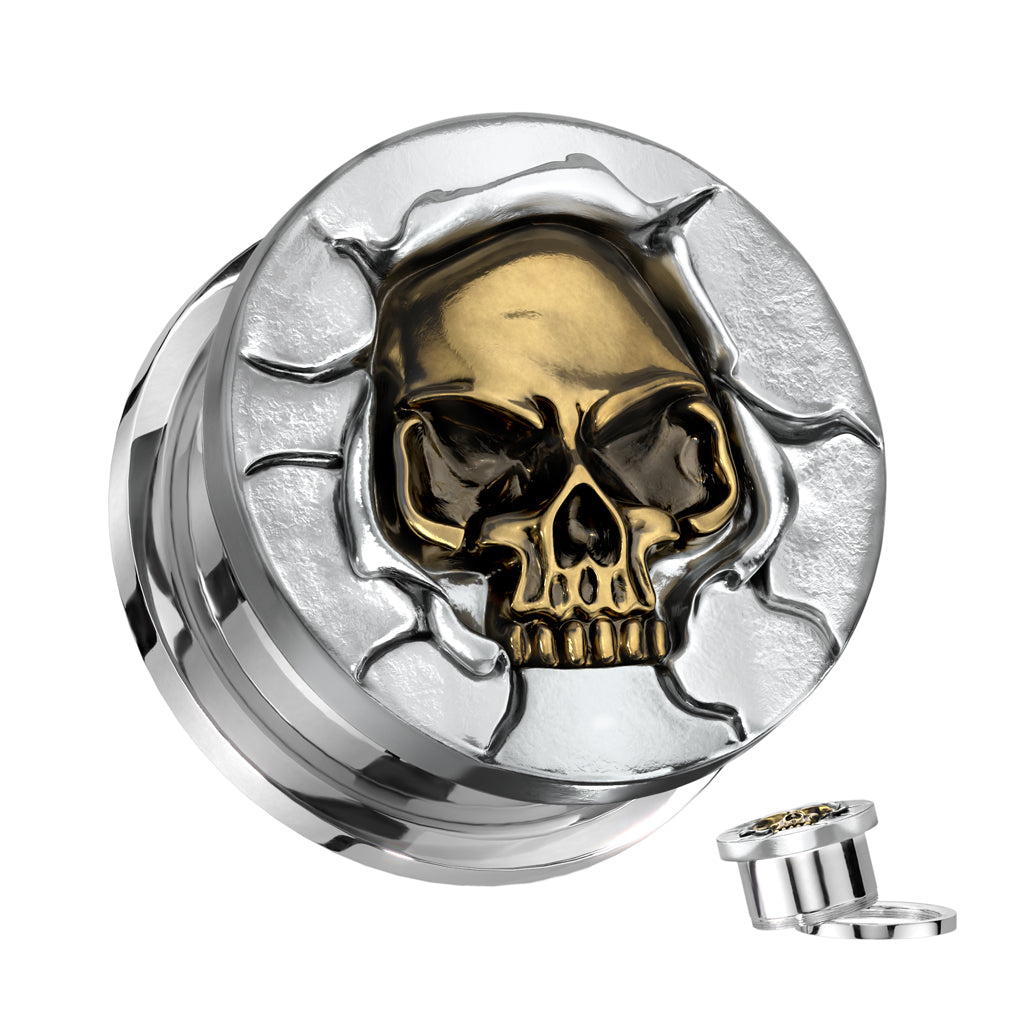 Surgical Steel/Brass Plug, Bronze Skull Screw Fit (CLEARANCE)