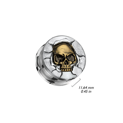 Surgical Steel/Brass Plug, Bronze Skull Screw Fit (CLEARANCE)