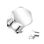 Surgical Steel Plug, Hexa Single Flare Screw Fit Tunnel w/ Silicone Circle on Front