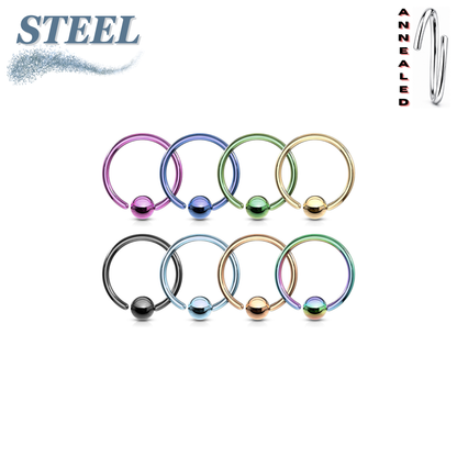 Surgical Steel Annealed CBR Fixed Bead - Coloured