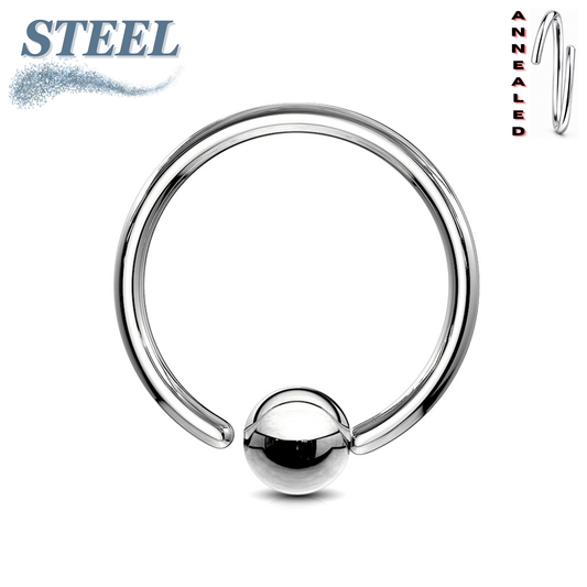 Surgical Steel Annealed CBR Fixed Bead - Silver