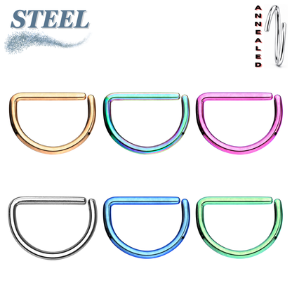 Surgical Steel Annealed Colored D Ring