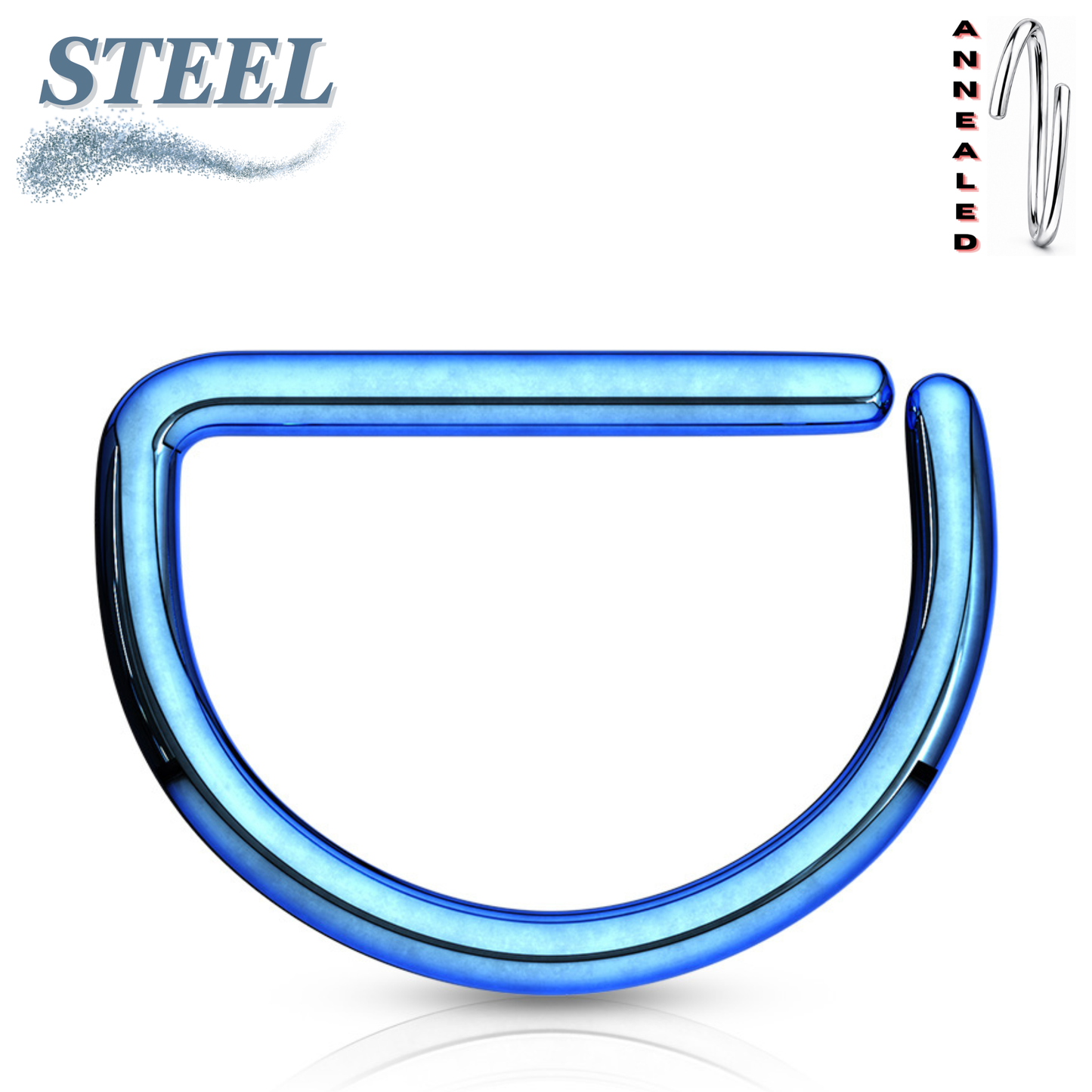 Surgical Steel Annealed Colored D Ring
