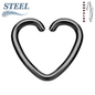 Surgical Steel Annealed Heart Rings (CLEARANCE)