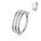 Surgical Steel Annealed CZ Double Lined Half Circle 8mm Rings (CLEARANCE)