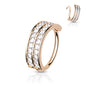 Surgical Steel Annealed CZ Double Lined Half Circle 8mm Rings (CLEARANCE)