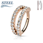 Surgical Steel/Brass Annealed Double Separated CZ Ring (CLEARANCE)