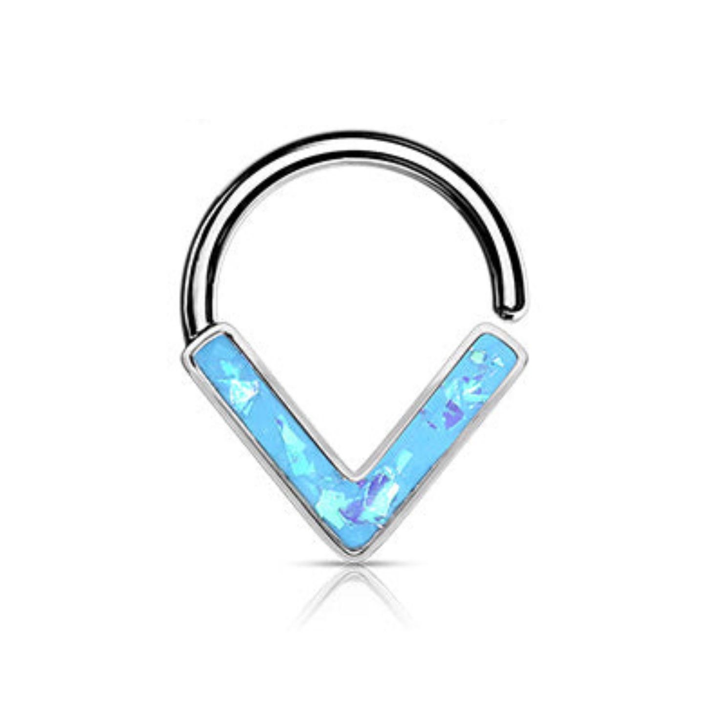 Surgical Steel Annealed Opal Glitter Chevron (CLEARANCE)