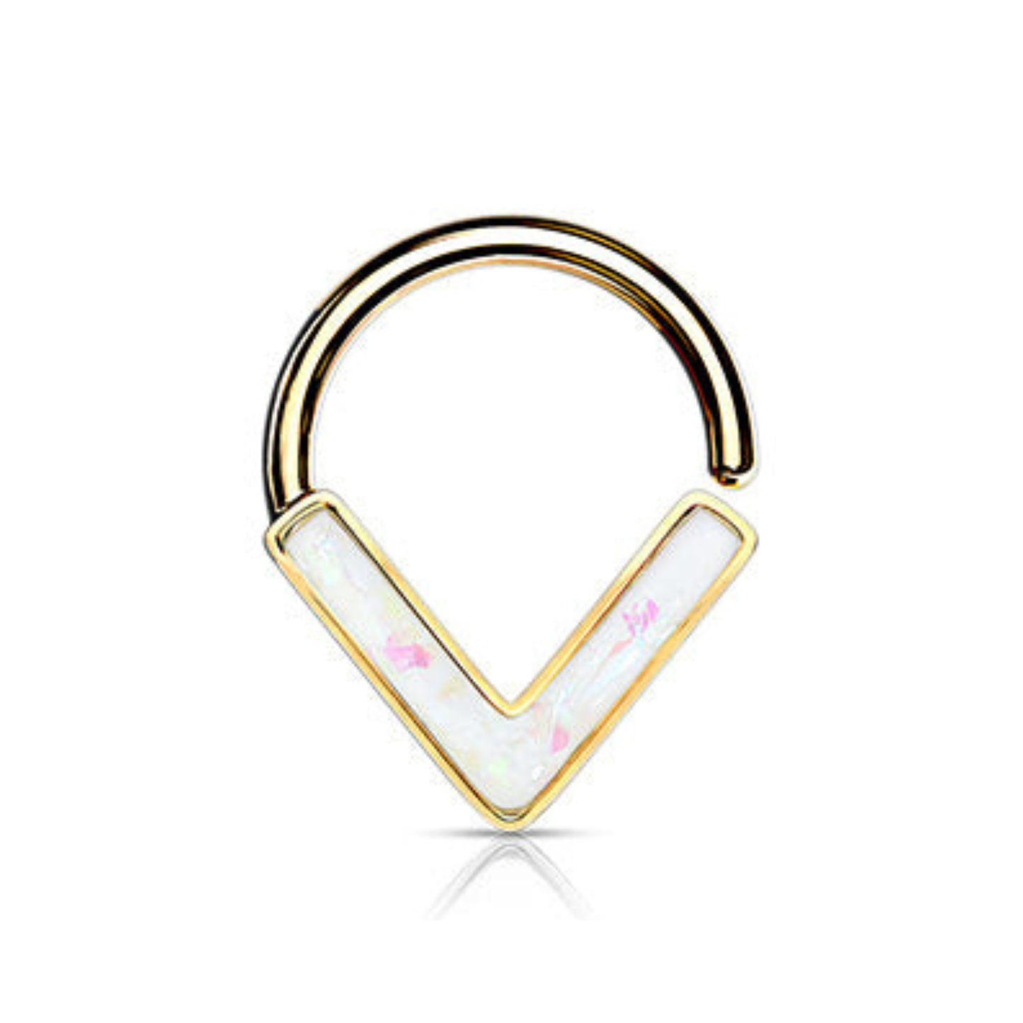 Surgical Steel Annealed Opal Glitter Chevron (CLEARANCE)