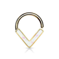 Surgical Steel Annealed Opal Glitter Chevron (CLEARANCE)
