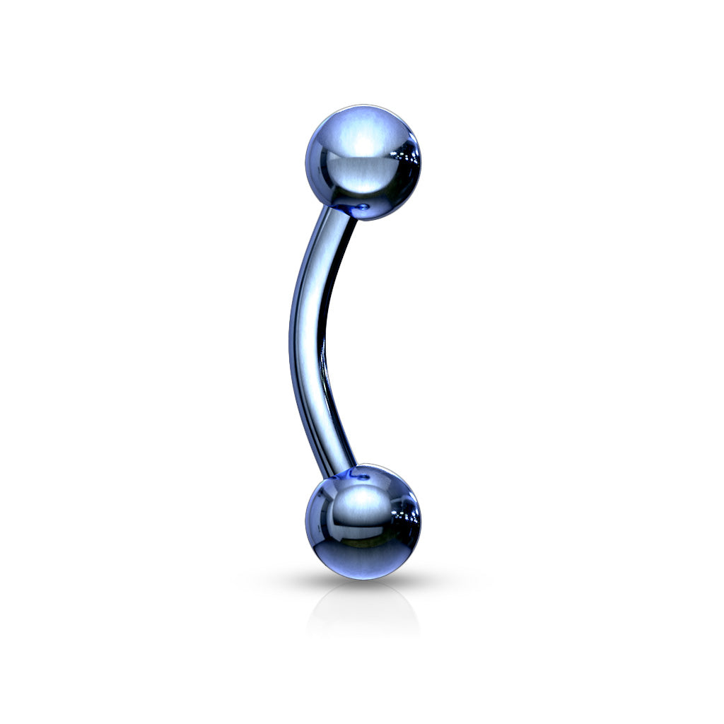 Surgical Steel Externally Threaded Curved Barbells - Coloured
