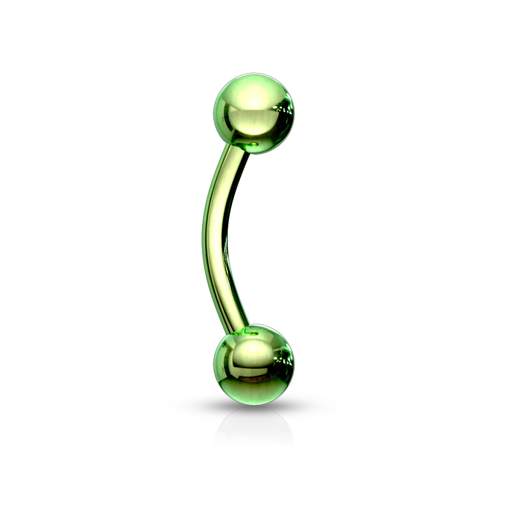 Surgical Steel Externally Threaded Curved Barbells - Coloured