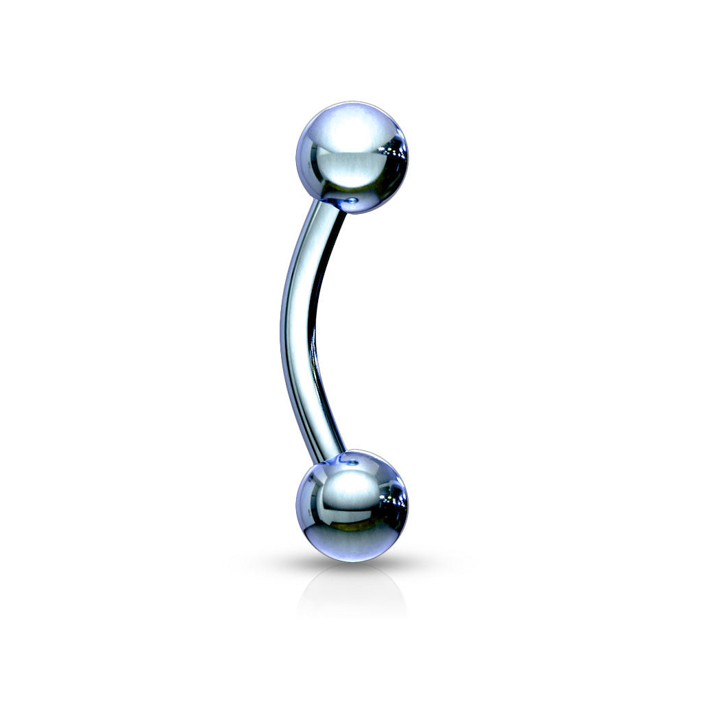 Surgical Steel Externally Threaded Curved Barbells - Coloured