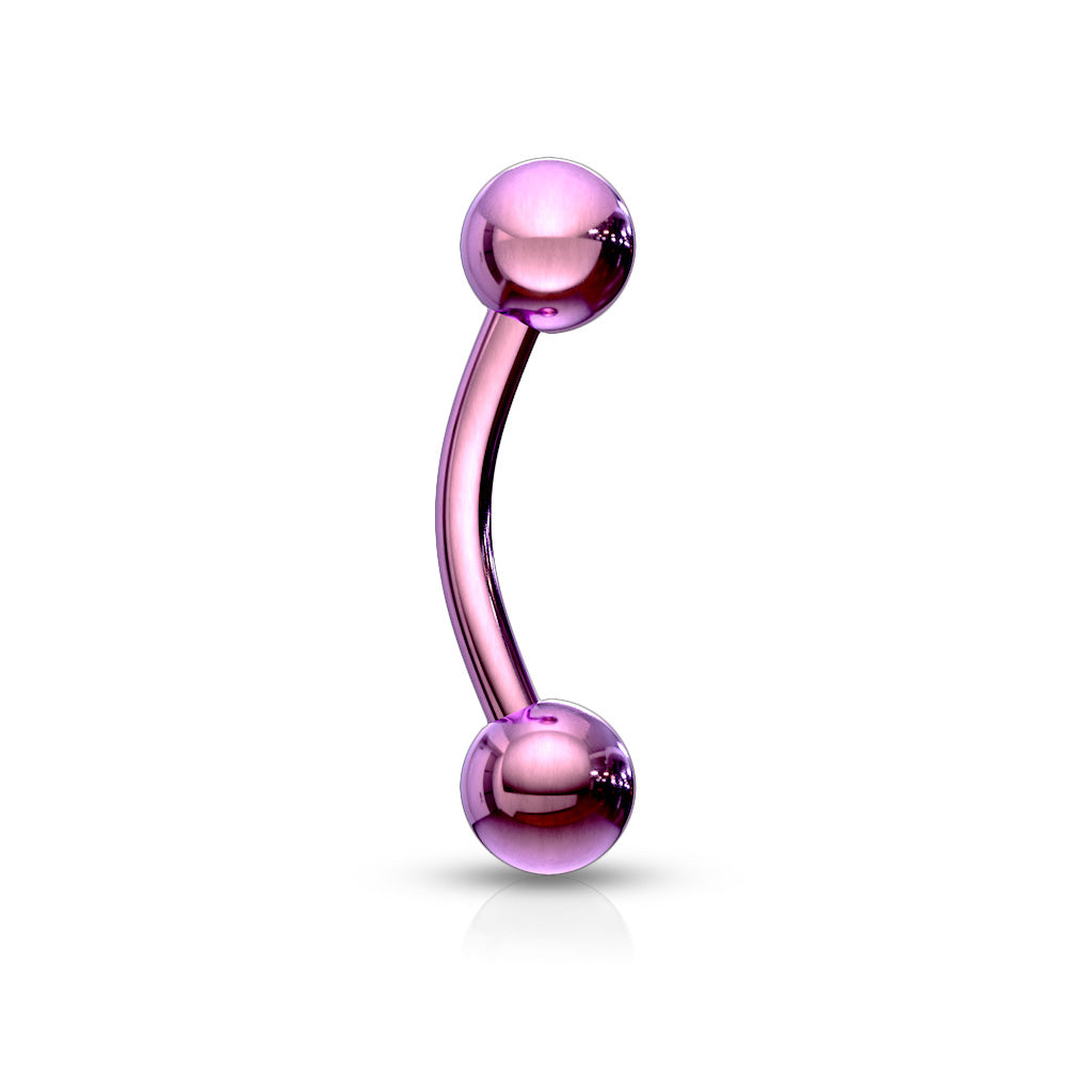 Surgical Steel Externally Threaded Curved Barbells - Coloured