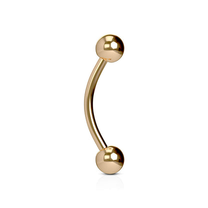 Surgical Steel Externally Threaded Curved Barbells - Coloured