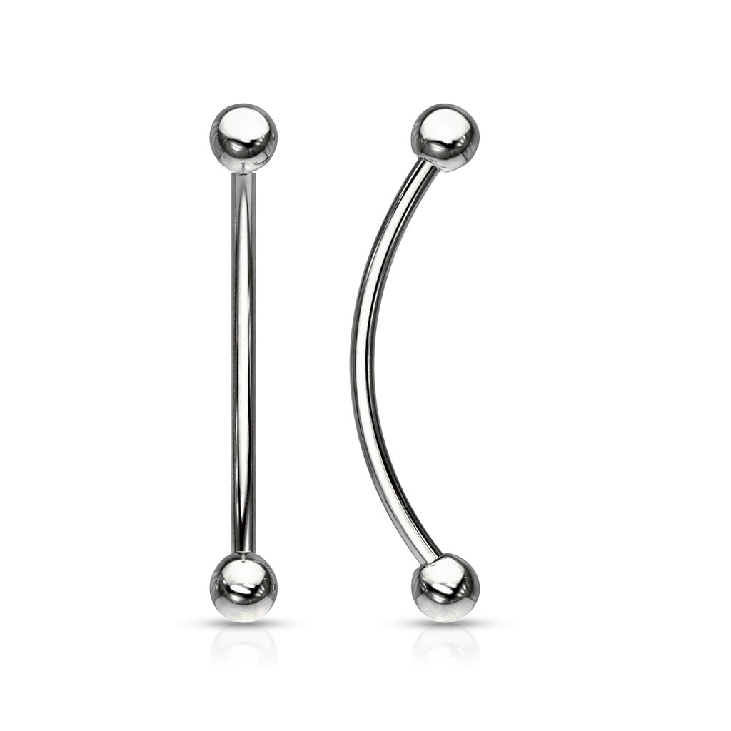 Surgical Steel Externally Threaded Curved Barbells