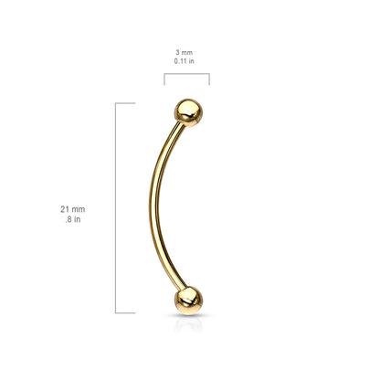 Surgical Steel Externally Threaded Curved Barbells