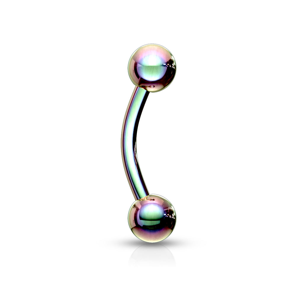 Surgical Steel Externally Threaded Curved Barbells - Coloured