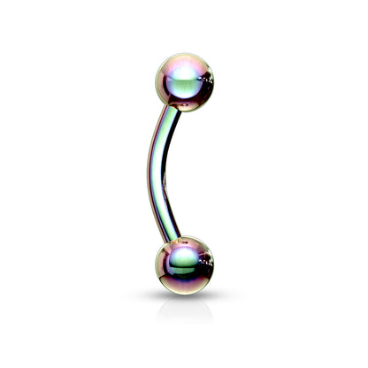 Surgical Steel Externally Threaded Curved Barbells - Coloured