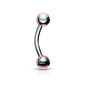 Surgical Steel Externally Threaded Curved Barbells - Coloured