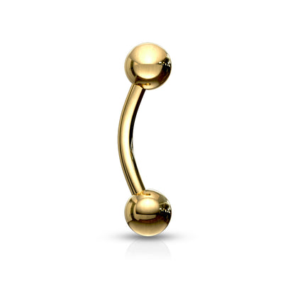 Surgical Steel Externally Threaded Curved Barbells - Coloured