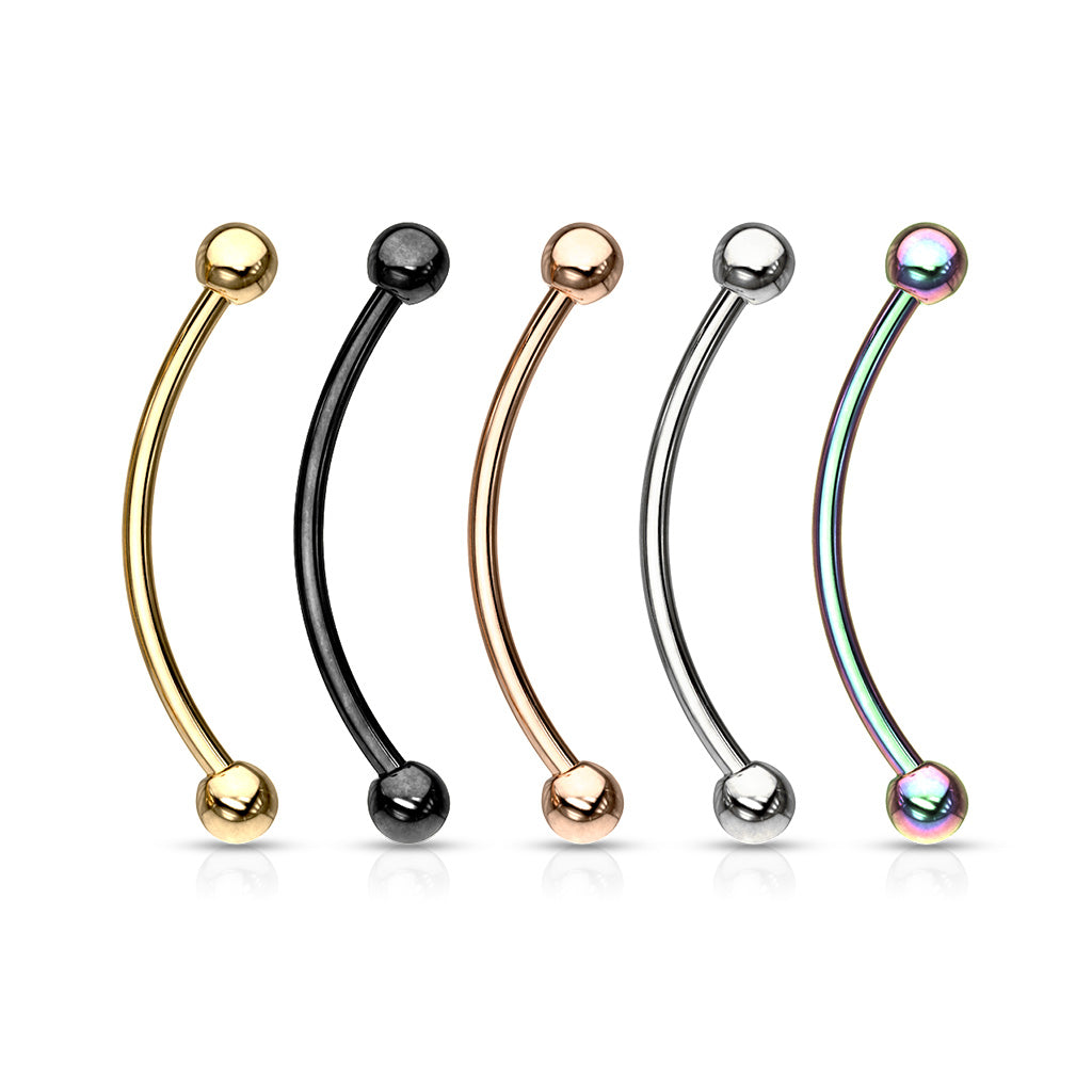 Surgical Steel Externally Threaded Curved Barbells