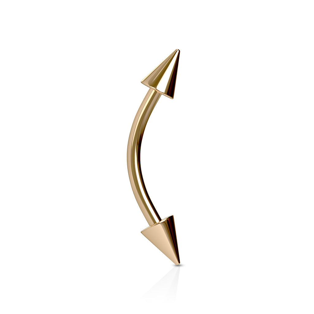 Surgical Steel Externally Threaded Curved Barbells with Spike Ends