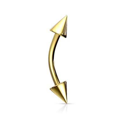 Surgical Steel Externally Threaded Curved Barbells with Spike Ends