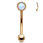 Flat Set Externally Threaded Opal Curved Barbell in Surgical Steel