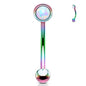 Flat Set Externally Threaded Opal Curved Barbell in Surgical Steel