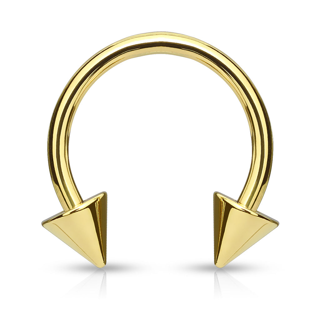 Surgical Steel Externally Threaded Horseshoe w/ Spike Ends - Coloured
