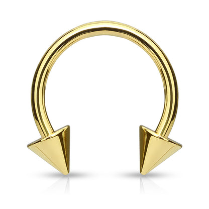 Surgical Steel Externally Threaded Horseshoe w/ Spike Ends - Coloured