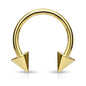 Surgical Steel Externally Threaded Horseshoe w/ Spike Ends - Coloured