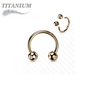 Surgical Steel Externally Threaded Horseshoe w/ 5-Gem Paved Crystal Balls