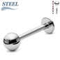 Surgical Steel Externally Threaded Labret w/ Solid Ball