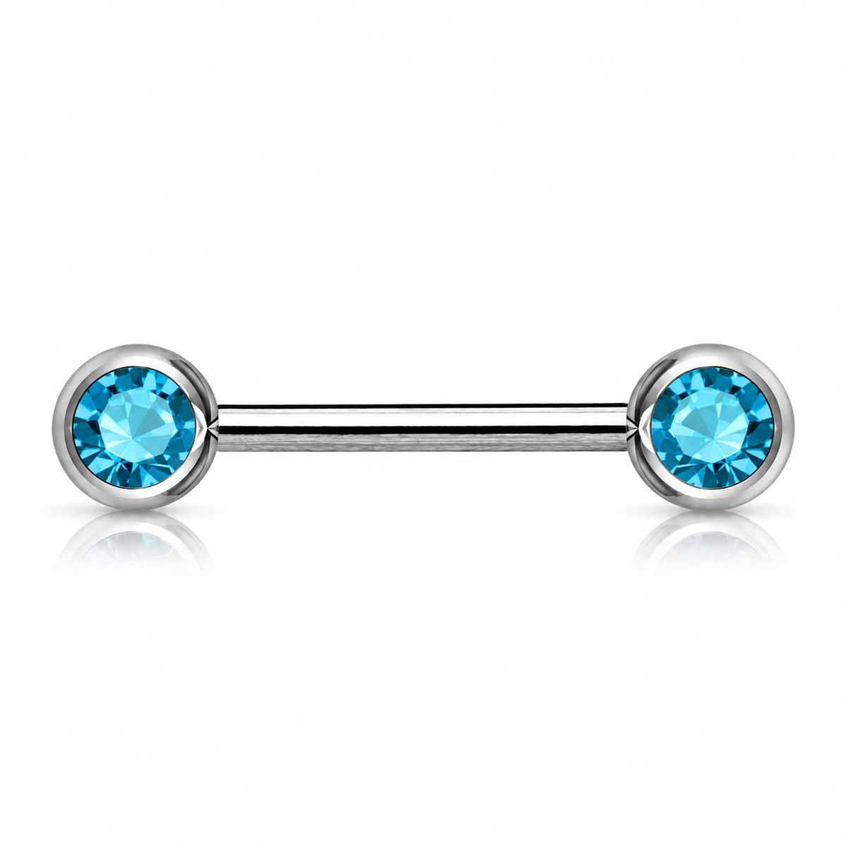 Surgical Steel Externally Threaded Nipple Barbell with Front Facing CZ