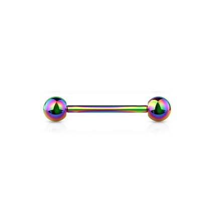Surgical Steel Externally Threaded Straight Barbell - Coloured