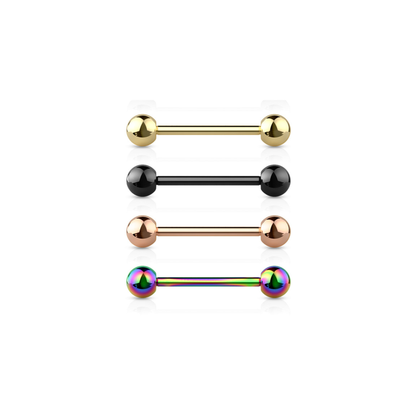 Surgical Steel Externally Threaded Straight Barbell - Coloured