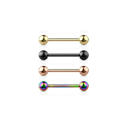 Surgical Steel Externally Threaded Colored Barbell