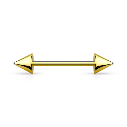 Surgical Steel Externally Threaded Barbells with Spike Ends