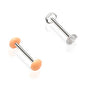 Surgical Steel Externally Threaded Barbell with Acrylic Half Balls