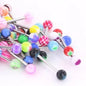Surgical Steel Externally Threaded with Acrylic Mixed Colour Barbell - 10 Pack