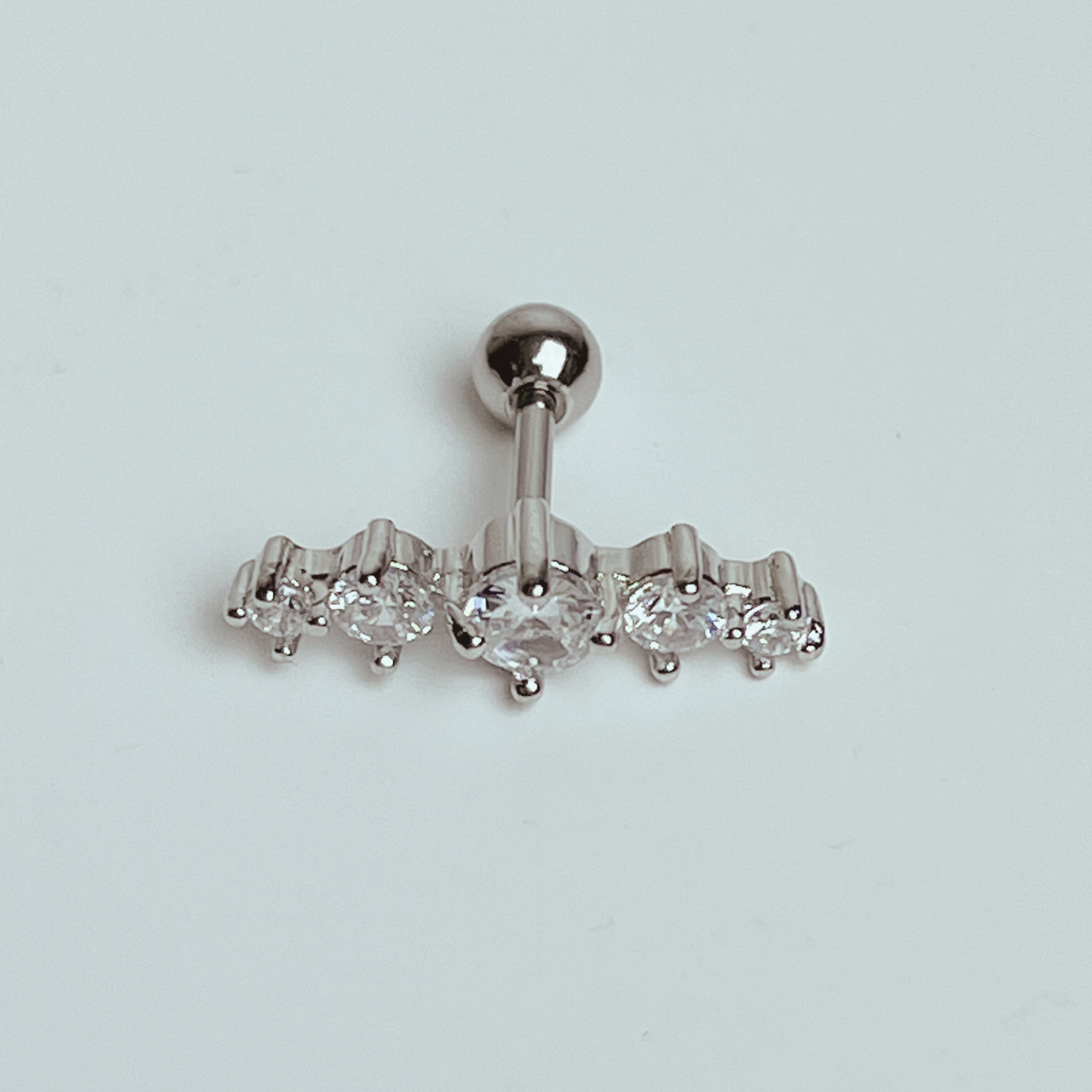 Surgical Steel Externally Threaded 5 Curve Cartilage Barbell Stud