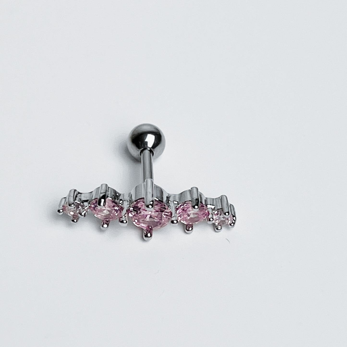 Surgical Steel Externally Threaded 5 Curve Cartilage Barbell Stud